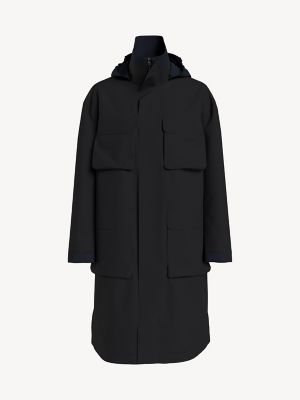 Tommy hilfiger long black clearance coat