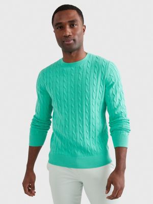 Cable crewneck outlet sweater mens