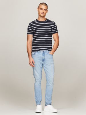 Slim Fit Premium Stretch Stripe T-Shirt, Navy