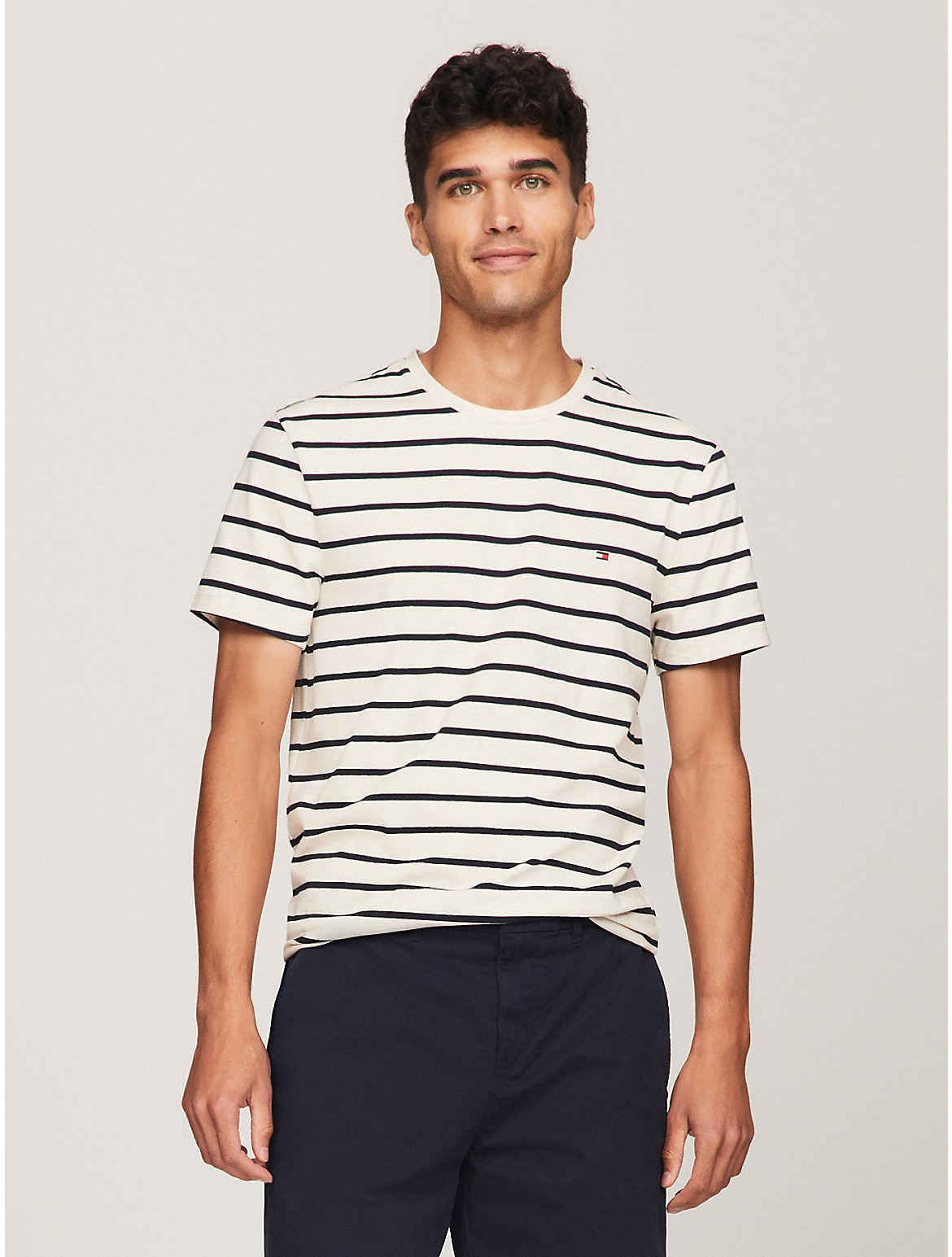 Tommy Hilfiger Men's Slim Fit Premium Stretch Stripe T-Shirt