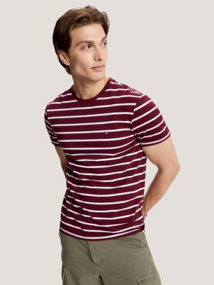 T-Shirt Masculina Bold Global Stripe - Tommy Hilfiger - Branco