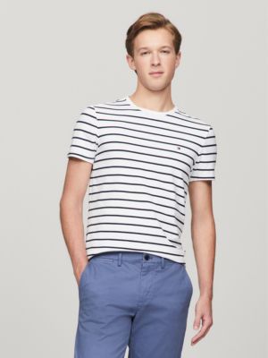 Premium Slim T-Shirt Stretch Fit Stripe Hilfiger Tommy |