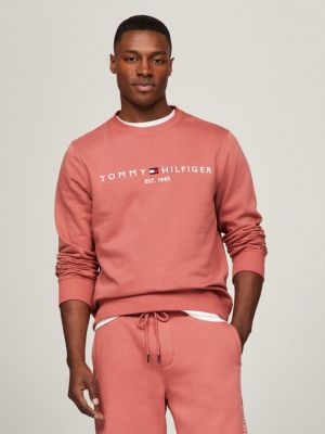 Tommy Hilfiger Men's Long Sleeve Logo Crewneck Sweatshirt, Blush Red-pt,  X-Small : : Clothing, Shoes & Accessories