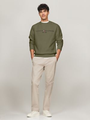 Embroidered Tommy Logo Sweatshirt, Army Green