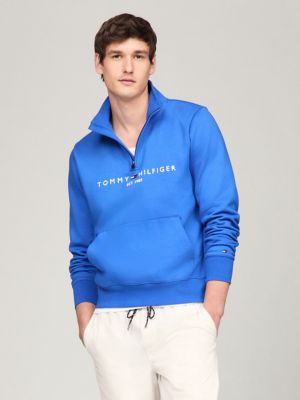 Embroidered Tommy Logo Quarter-Zip, Kettle Blue