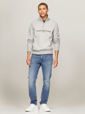 Tommy Hilfiger Icon Crest Women's Quarter Zip Sweatshirt Gray