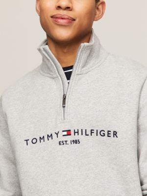 Tommy Hilfiger Icon Crest Women's Quarter Zip Sweatshirt Gray  MW0MW22123-P01