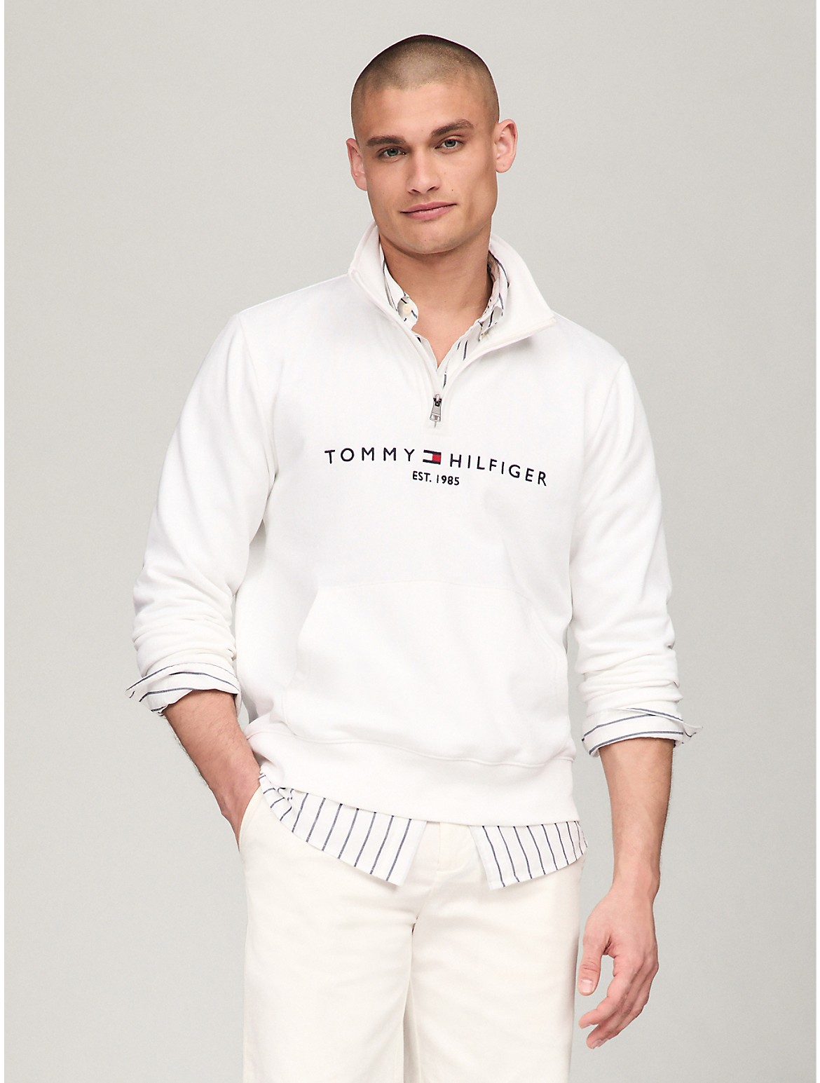 Tommy Hilfiger Men's Tommy Logo Quarter-Zip Sweatshirt
