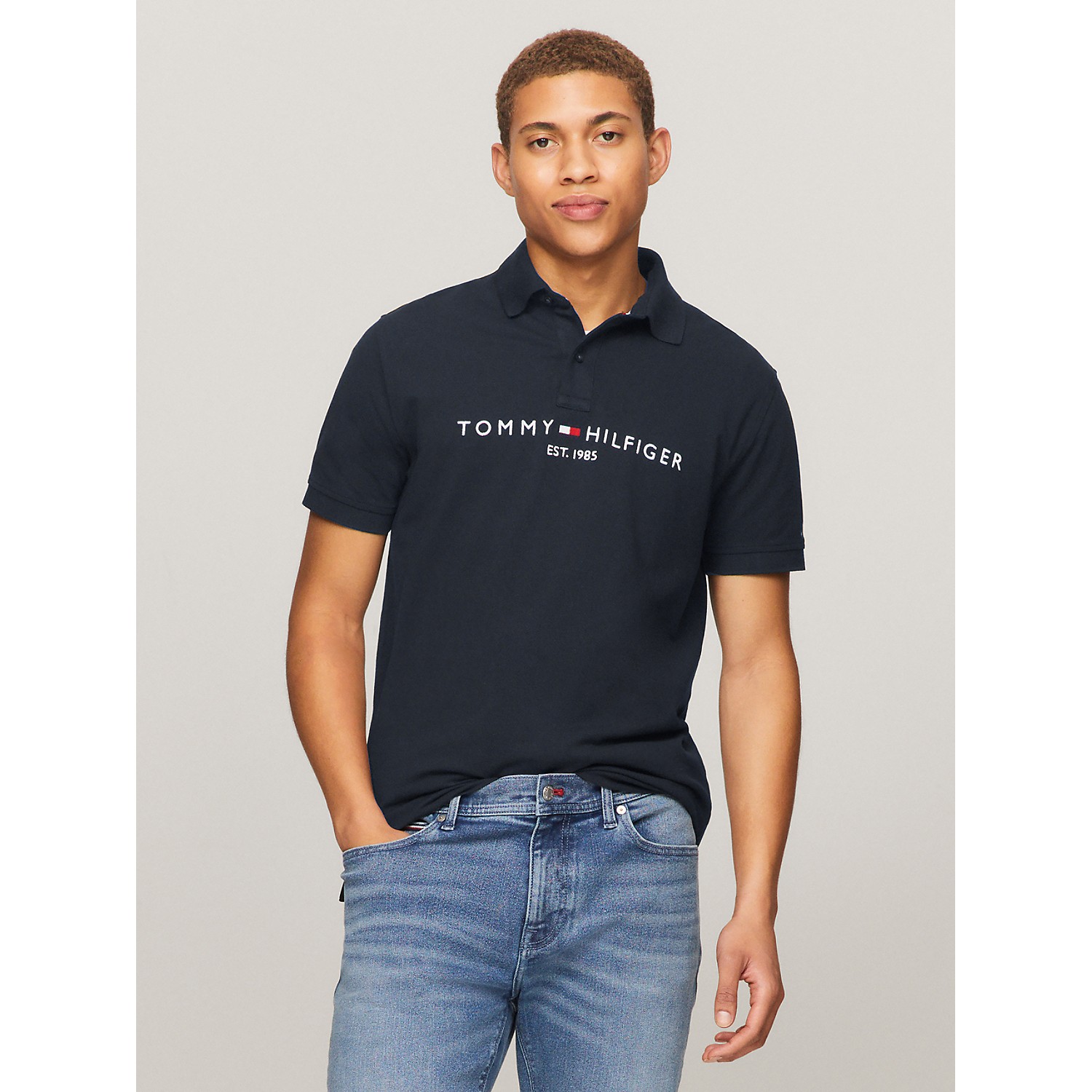 TOMMY HILFIGER Regular Fit Embroidered Tommy Logo Polo