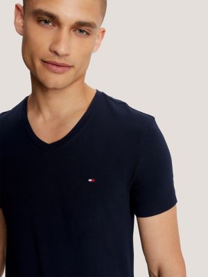 Slim Fit Solid V-Neck T-Shirt | Tommy Hilfiger