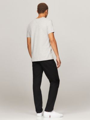 Slim Fit Solid V-Neck T-Shirt, Grey Heather