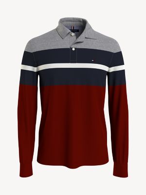 Tommy hilfiger striped 2025 long sleeve polo