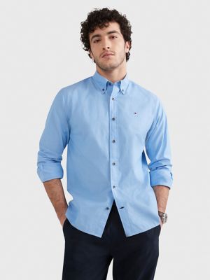 Regular Fit Poplin Shirt, Copenhagen Blue