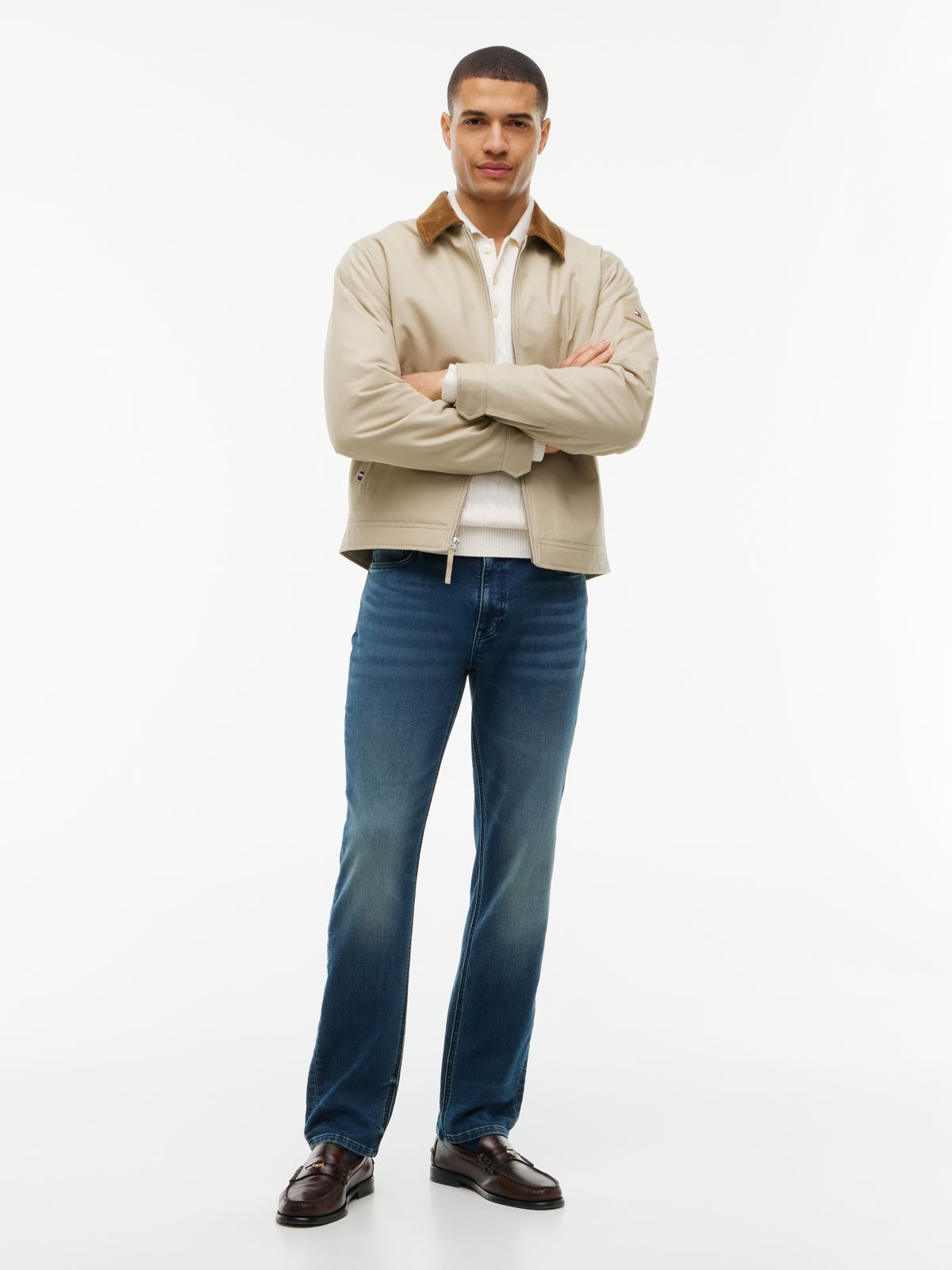 Stretch Straight Jean — Mid Blue Wash Denim