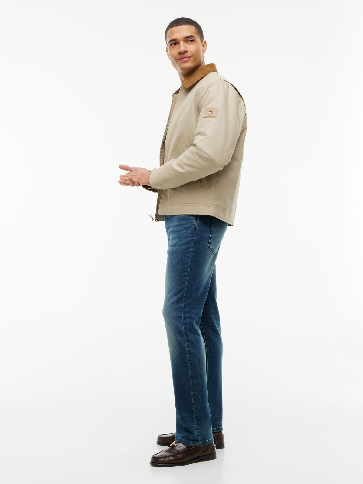 Stretch Straight Jean — Mid Blue Wash Denim