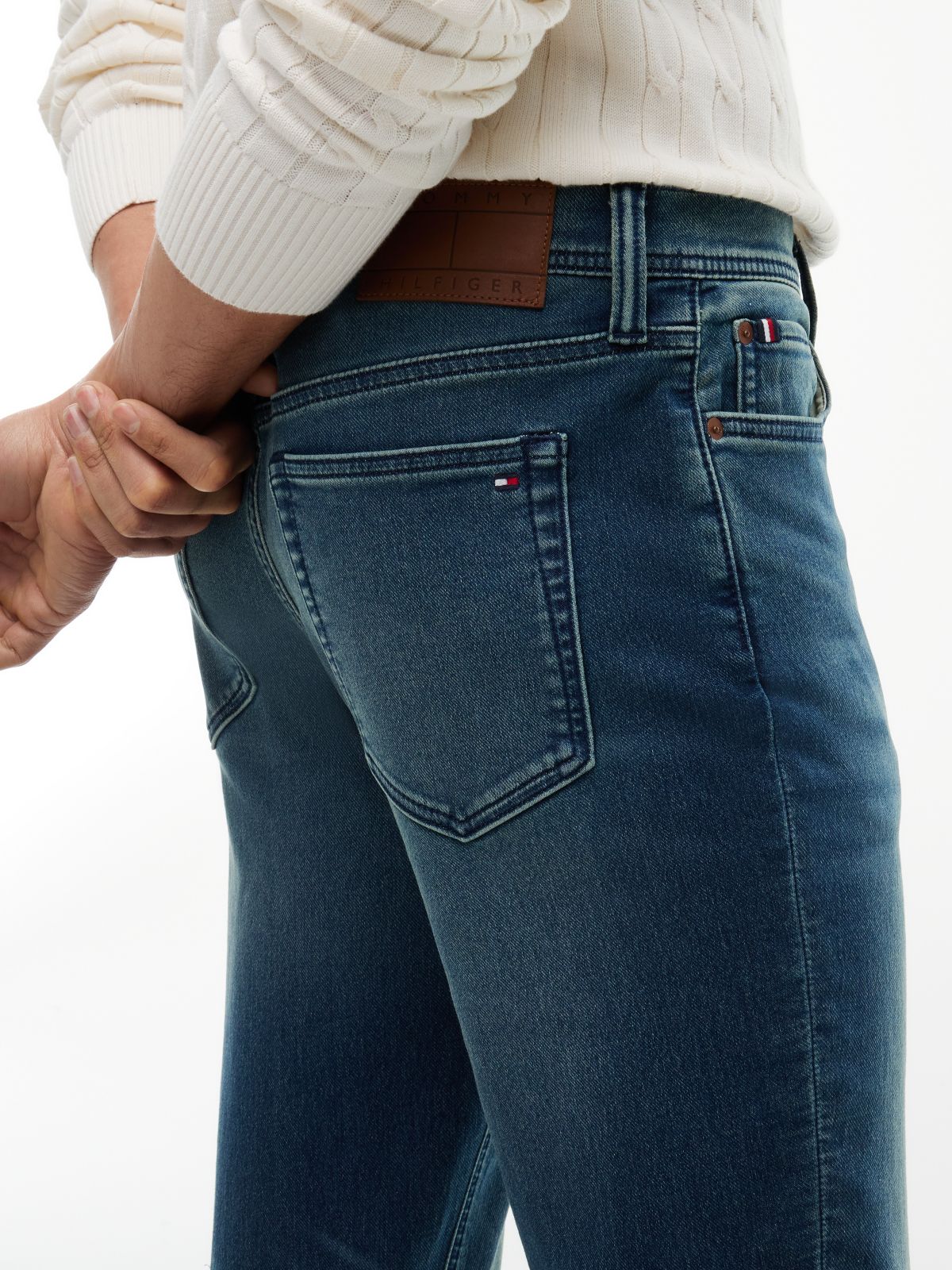 Stretch Straight Jean — Mid Blue Wash Denim