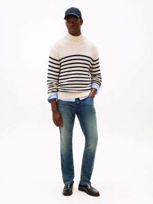 Stretch Straight Jean, Dark Blue Wash Denim