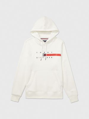 Logo Stripe Hoodie, Fresh White