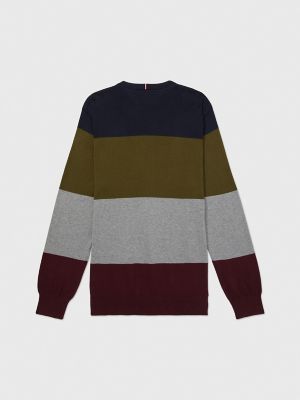 Tommy jeans colourblock cheap stripe crew neck sweatshirt