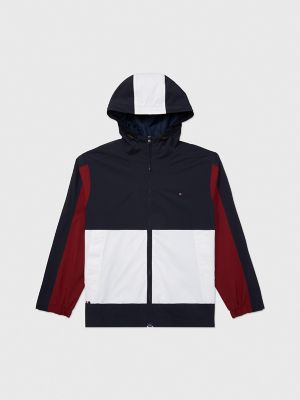 Tommy hilfiger icon stripe logo print on sale hoodie in navy