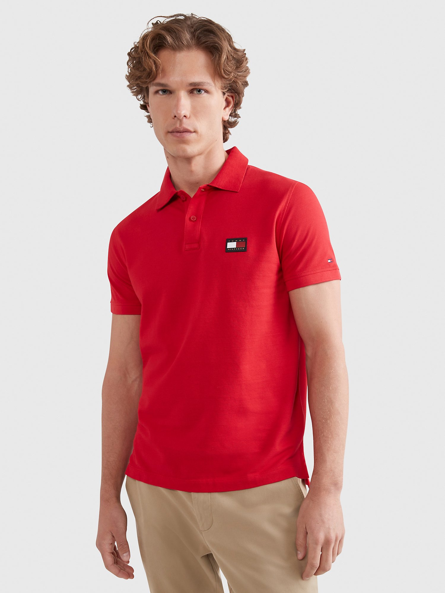 Harnas Bloesem laat staan Slim Fit Under Collar Flag Polo | Tommy Hilfiger