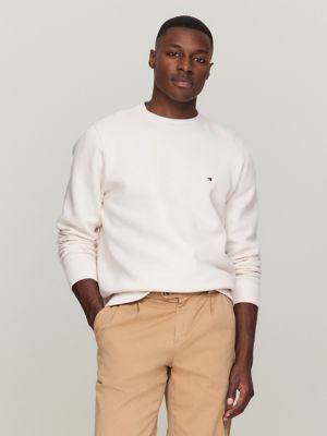 Chandail en molleton uni a col rond Tommy Hilfiger