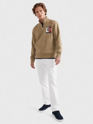 ＨM78 Crest Mockneck Quarter-Zip Sweatshirt | Tommy Hilfiger USA