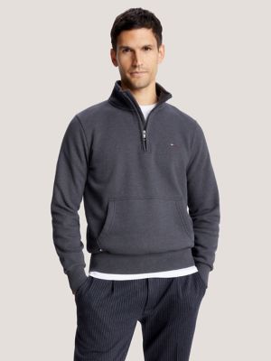 Tommy Hilfiger Men's Long Sleeve Fleece Quarter Zip Pullover Sweatshirt,  Snow White, X-Small : : Clothing, Shoes & Accessories