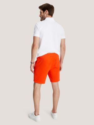Embroidered Tommy Logo Sweatshort, Acid Orange