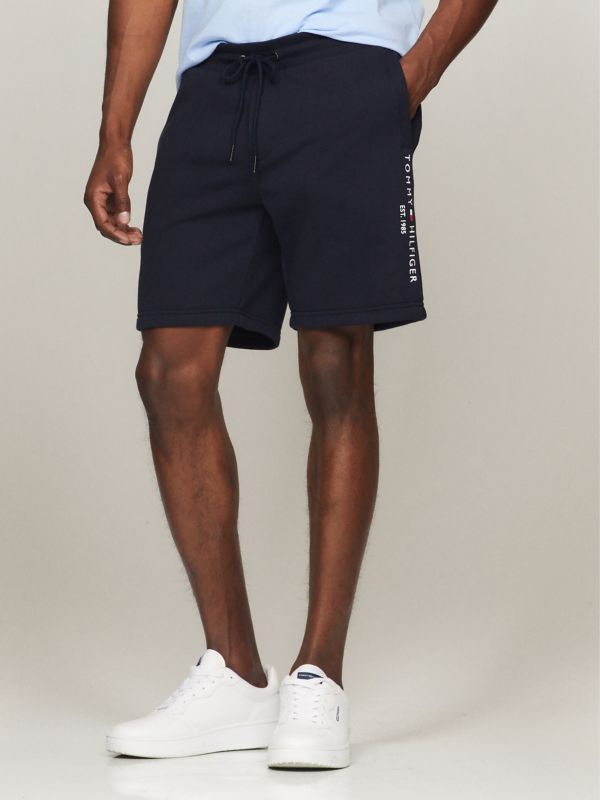Embroidered Tommy Logo Sweatshort — Navy