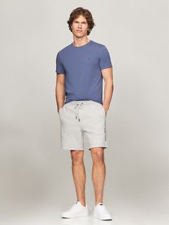 Embroidered Tommy Logo Sweatshort — Grey Heather 2