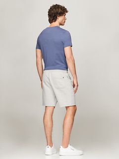 Embroidered Tommy Logo Sweatshort — Grey Heather 4