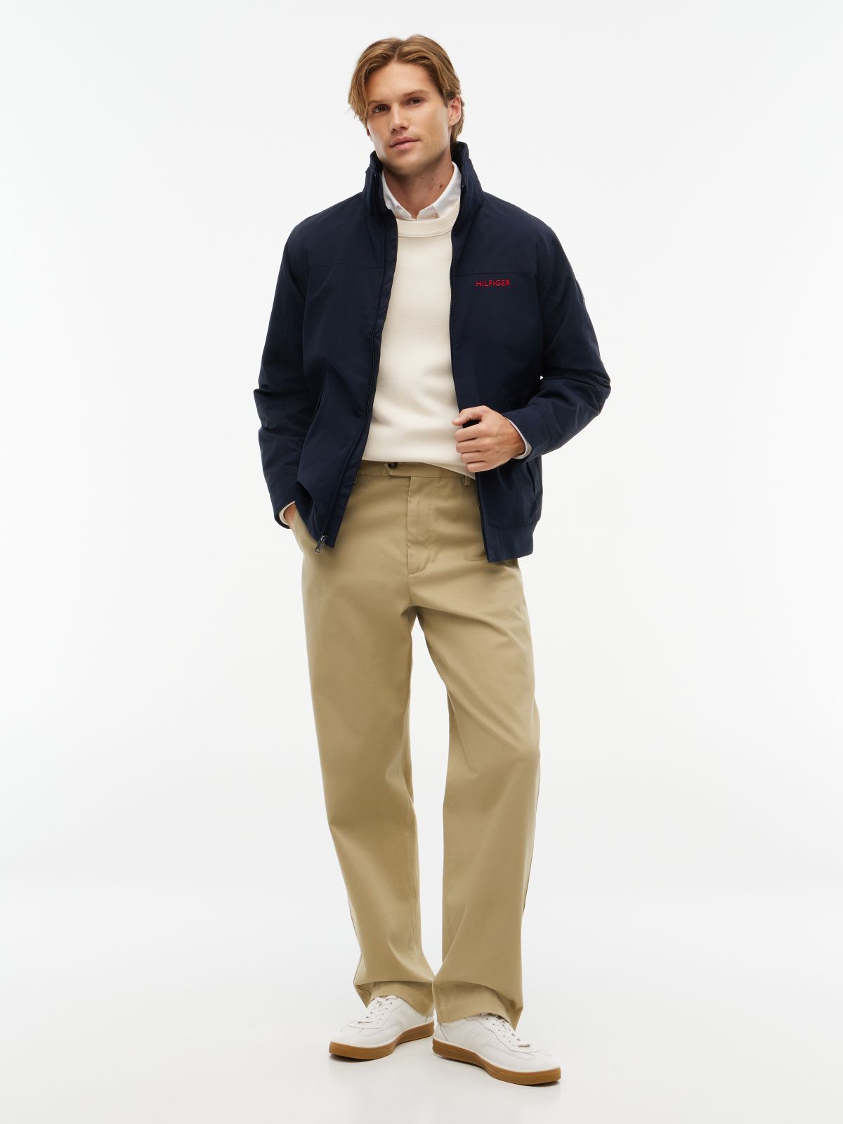 Water-Resistant Hooded Regatta Jacket — Navy Blue