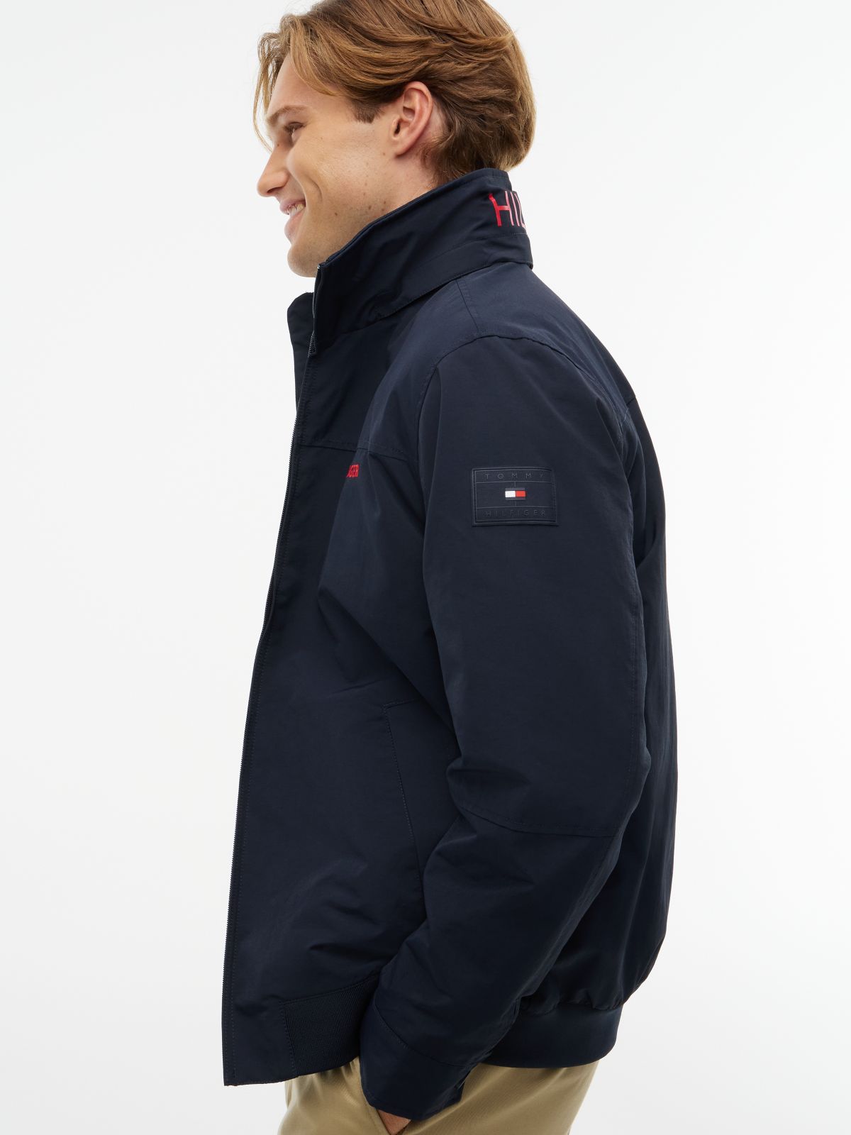 Water-Resistant Hooded Regatta Jacket — Navy Blue