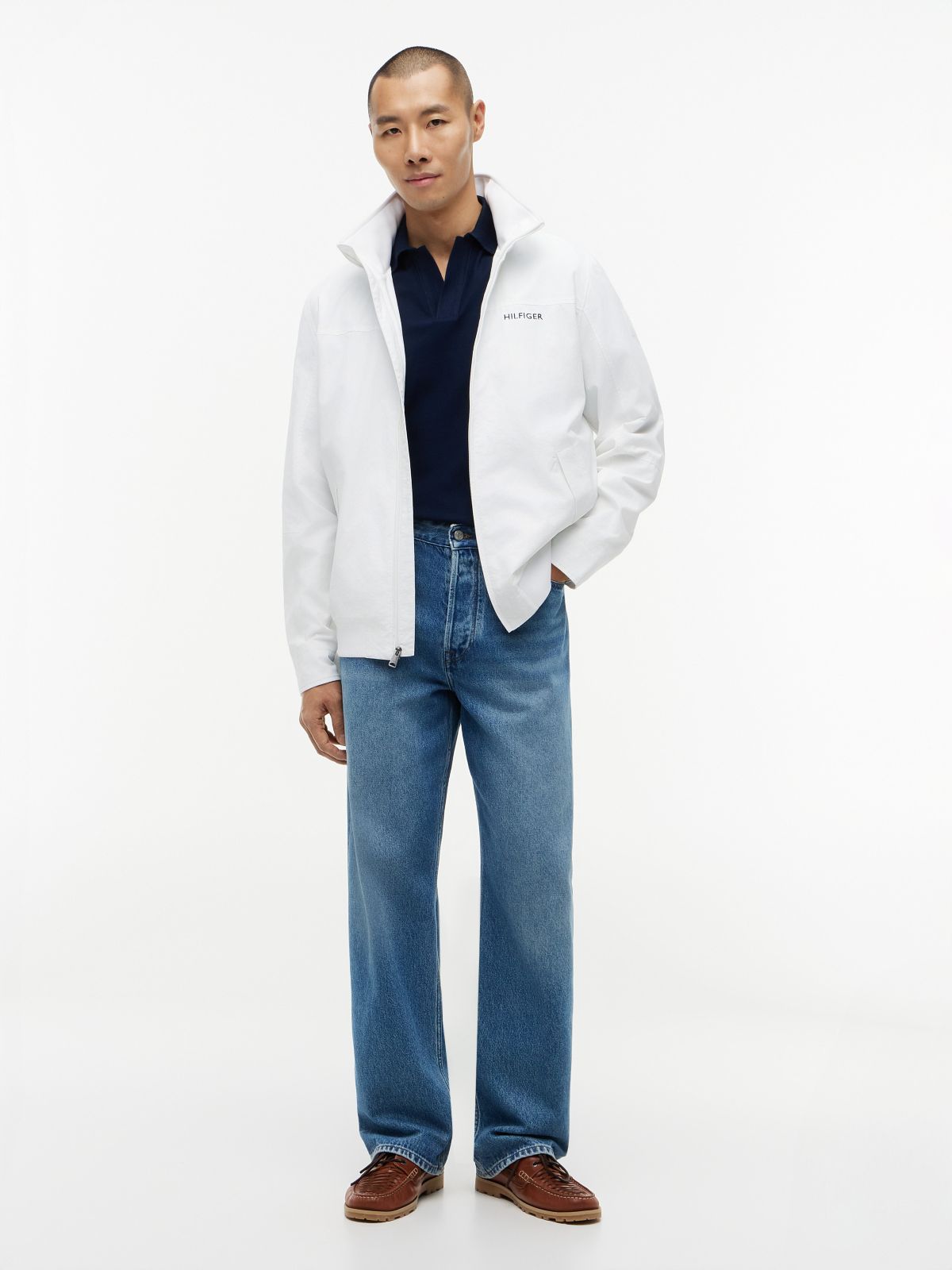 Water-Resistant Hooded Regatta Jacket — Optic White