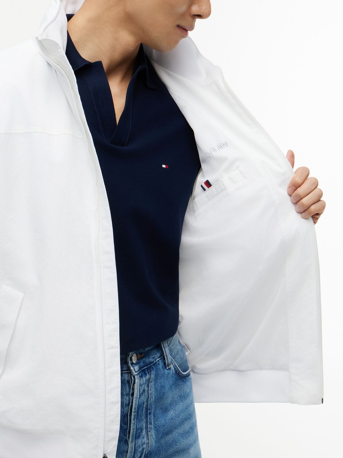 Water-Resistant Hooded Regatta Jacket — Optic White