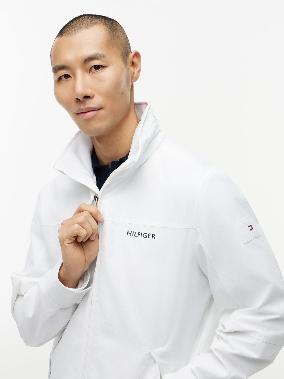 Water-Resistant Hooded Regatta Jacket — Optic White