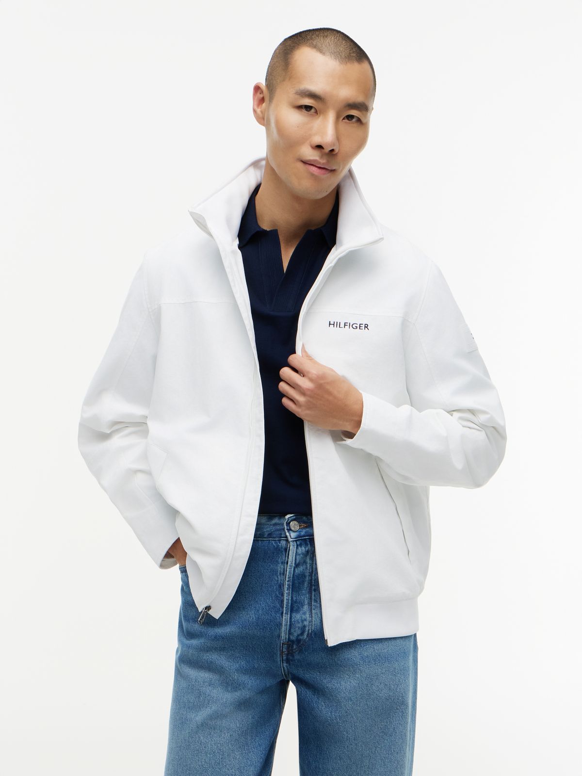 Water-Resistant Hooded Regatta Jacket — Optic White