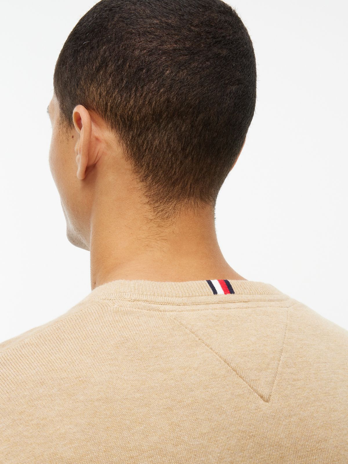Solid Crewneck Sweater — Beige