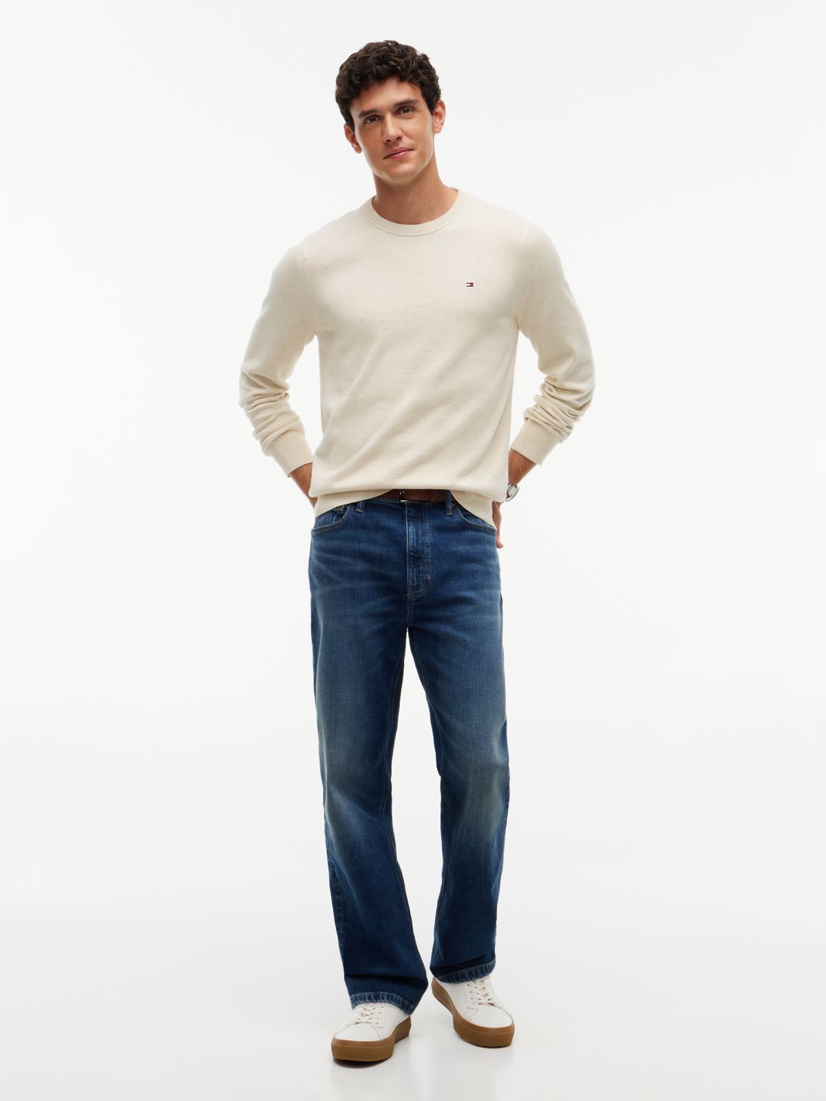 Classic Crewneck Sweater — Beige