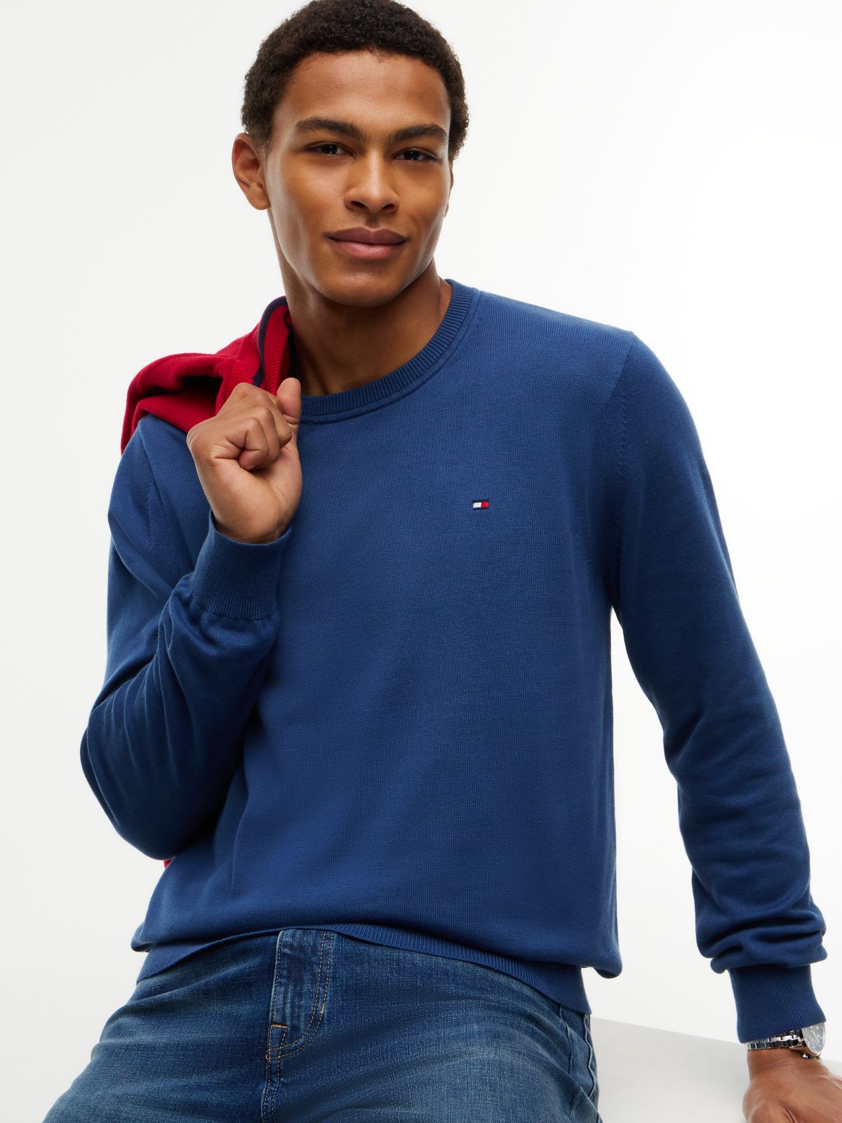 Classic Crewneck Sweater — Indigo Blue