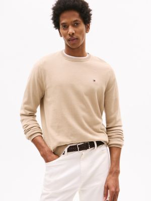 Classic Crewneck Sweater, Beige