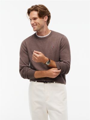 Tommy Hilfiger Men's Classic Crewneck Sweater - Legacy Brown Heather - XXL