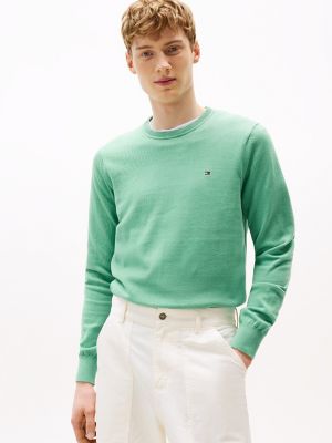 Classic Crewneck Sweater, Frosted Evergreen