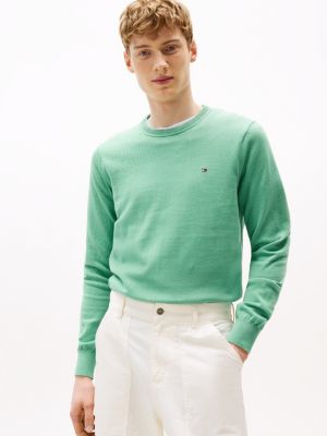Classic Crewneck Sweater, Frosted Evergreen