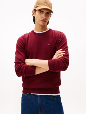 Classic Crewneck Sweater, Deep Rouge