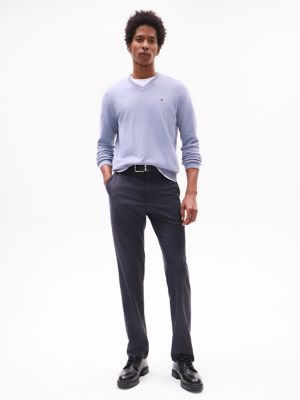 Solid Logo V-Neck Sweater, Rich Grey
