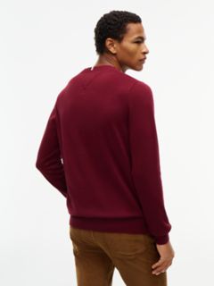 Solid Logo V-Neck Sweater — Burgundy 4