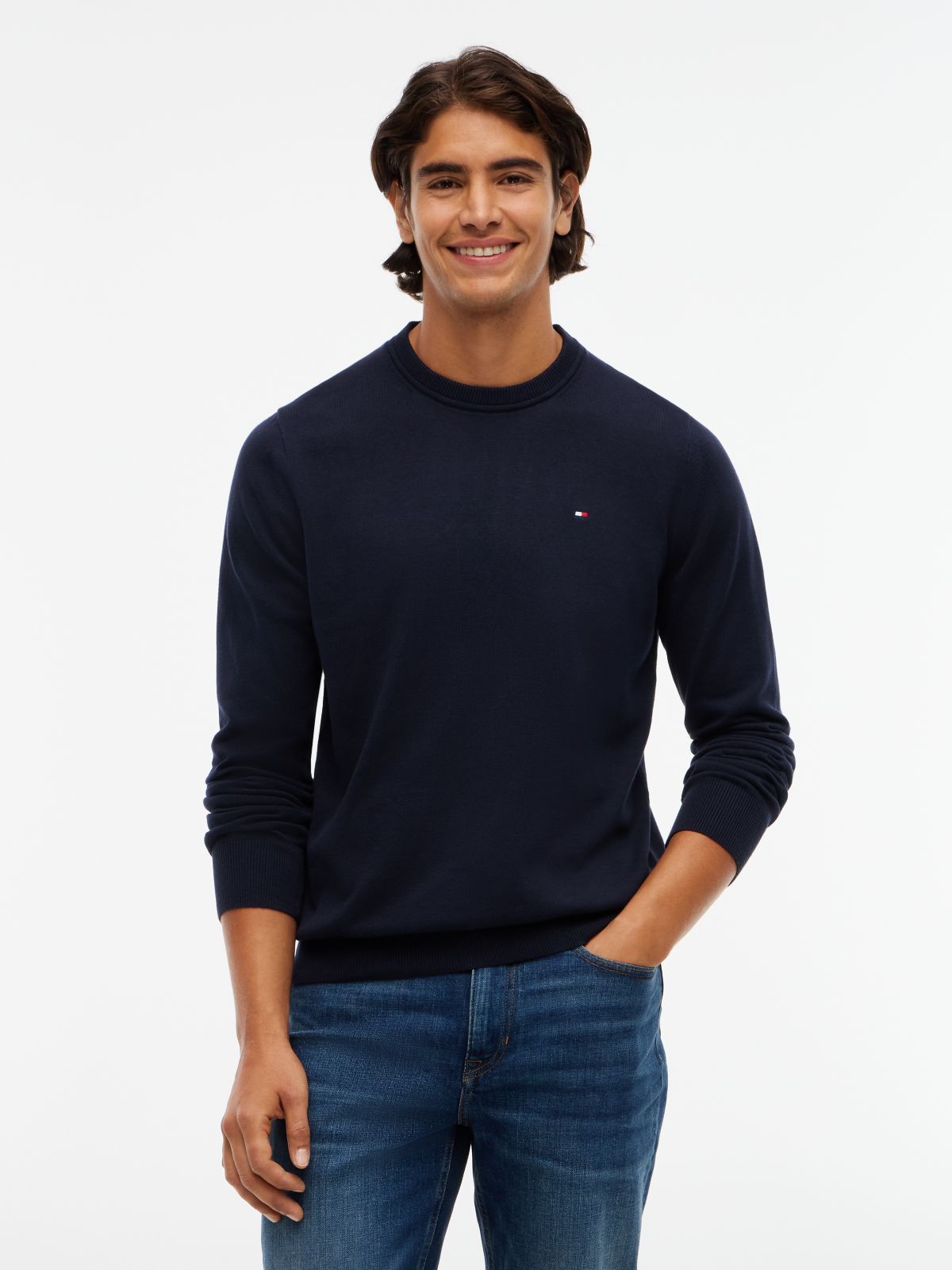 Classic Crewneck Sweater — Navy Blue
