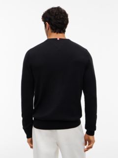 Solid Logo V-Neck Sweater — Black 4